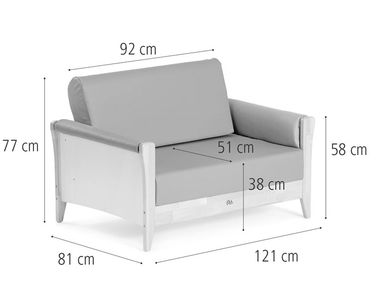 Dimensions of J935 Nursery sofa
