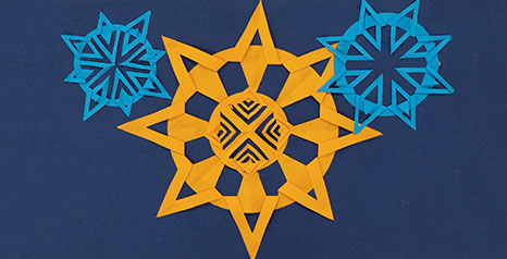 circle stars made out of coloured paper