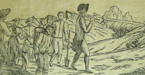 Der Pastor bei der Arbeit auf einem Weg: Stich aus dem Jahr 1819