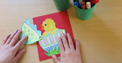 build an easter egg with chick inside