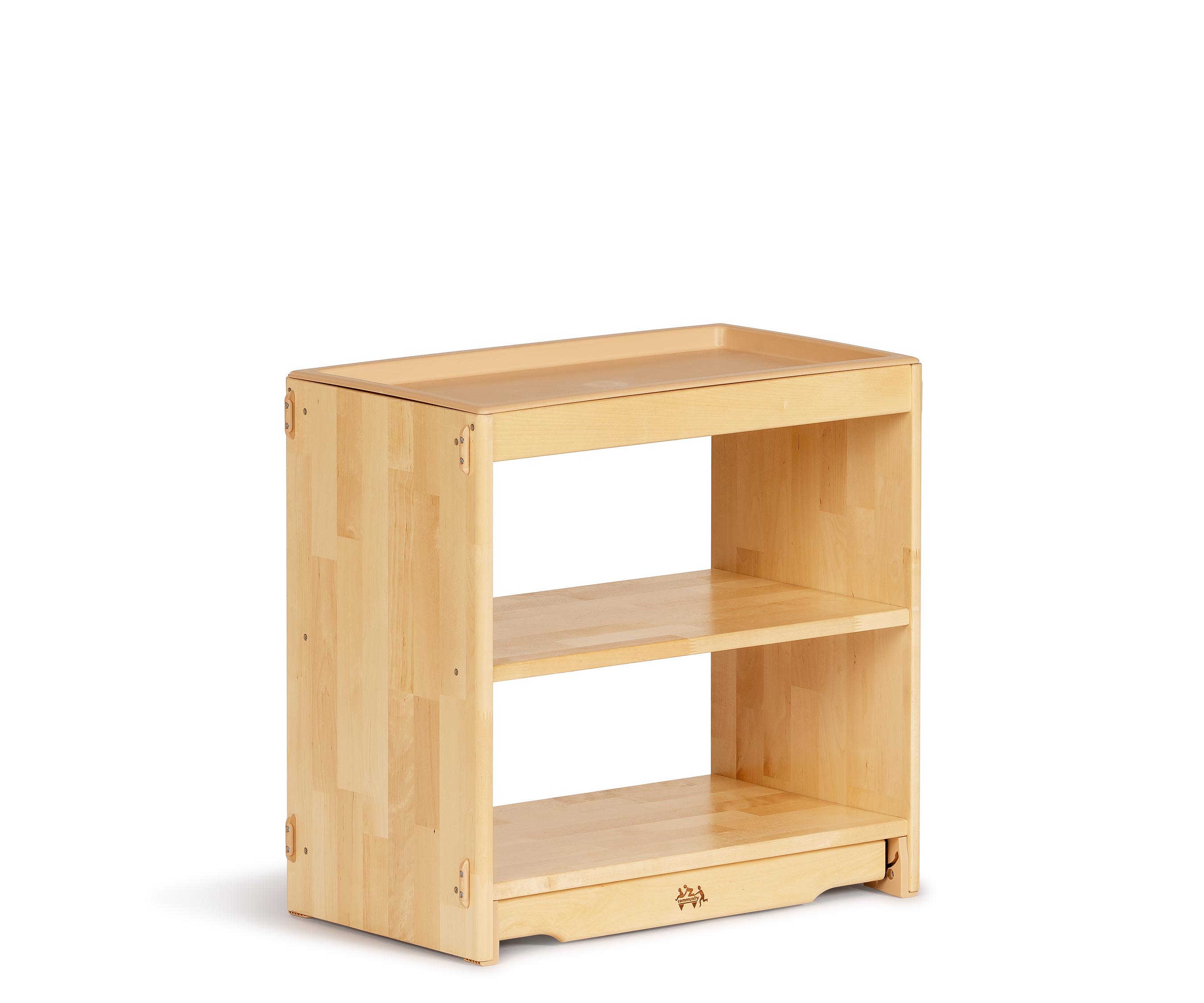 Hohes Spielregal mit Tablett