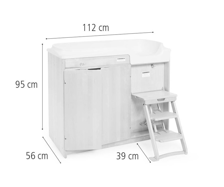 G268 Changing table with steps dimensions