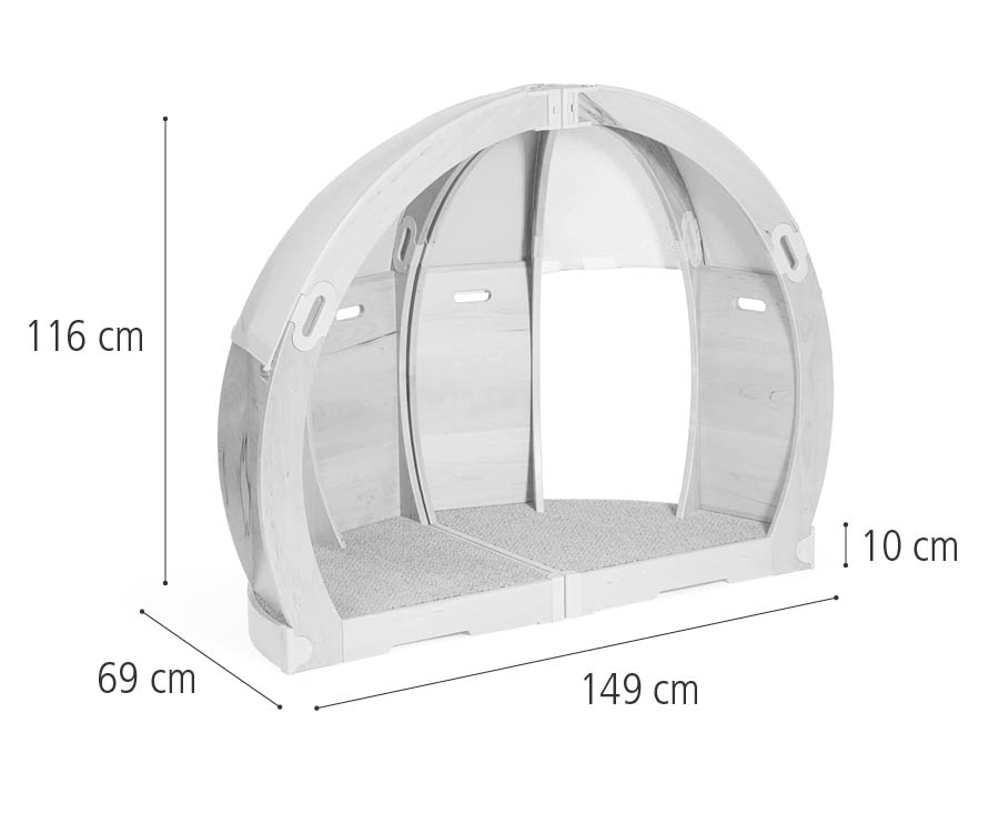 FlexiHöhle Muschel Dimensionen