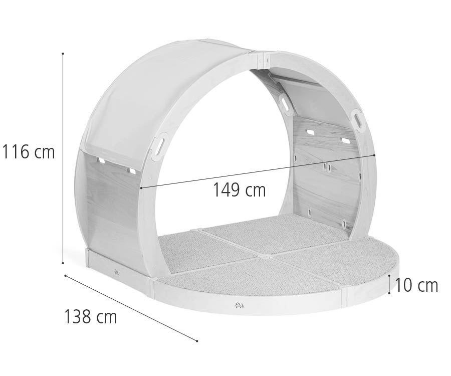 FlexiDen Island Arch, Sand, dimensions