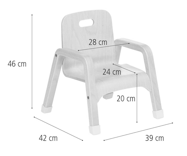 J408 20 cm Childshape chair dimensions