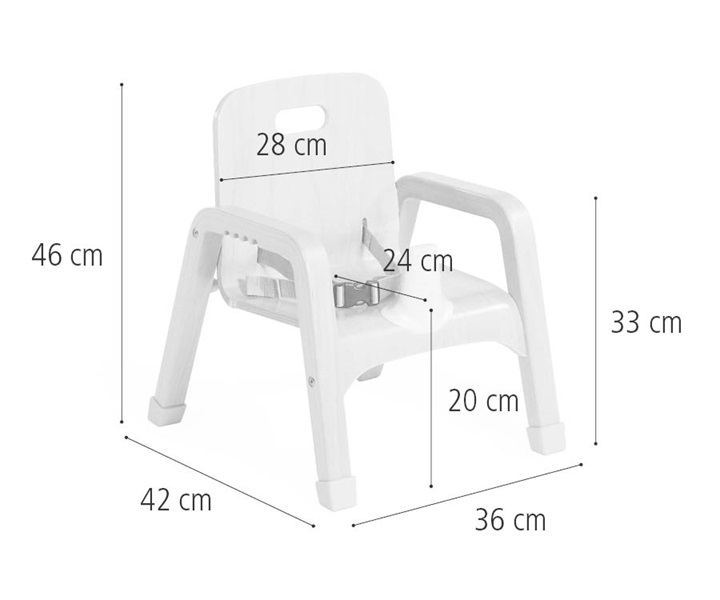 J444 20 cm Mealtime chair dimensions