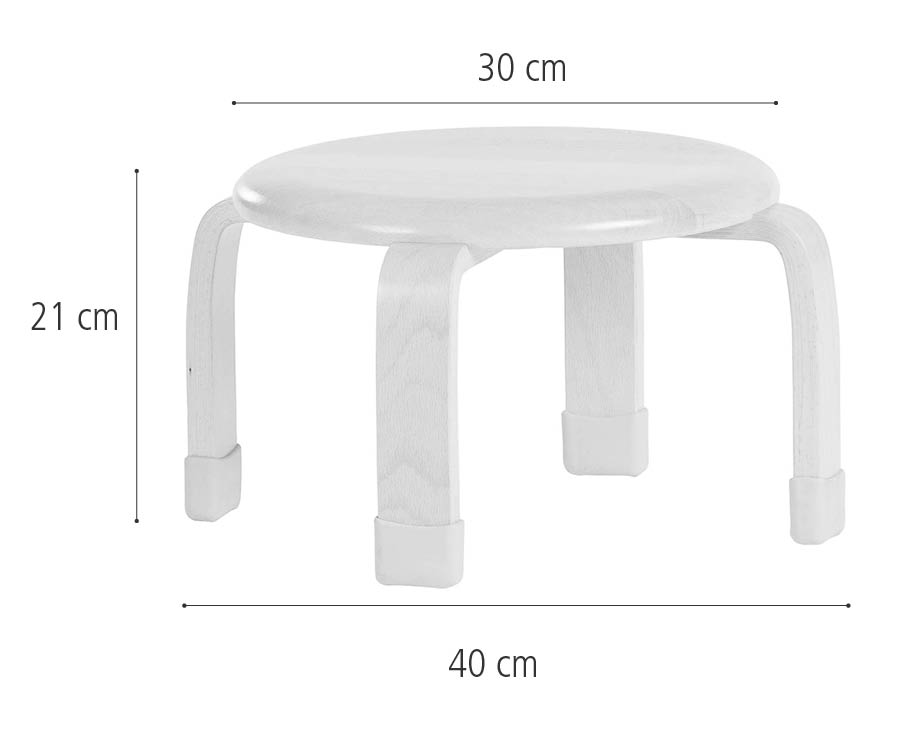 Abmessungen des 21 cm Stapelhockers J123
