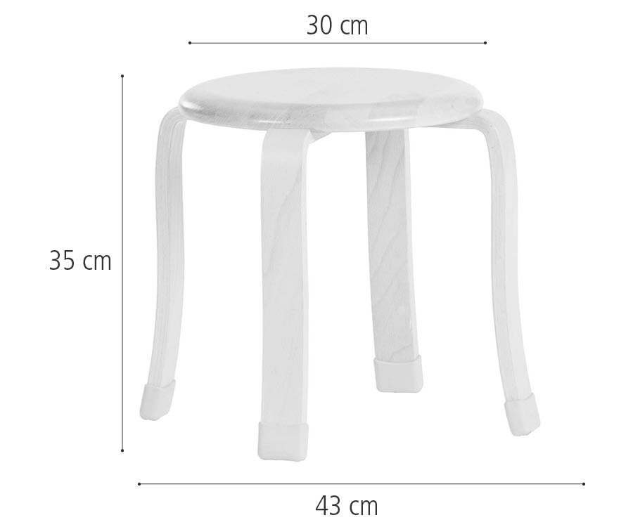 Abmessungen des 35 cm Stapelhockers J126