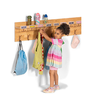 Child using coathooks