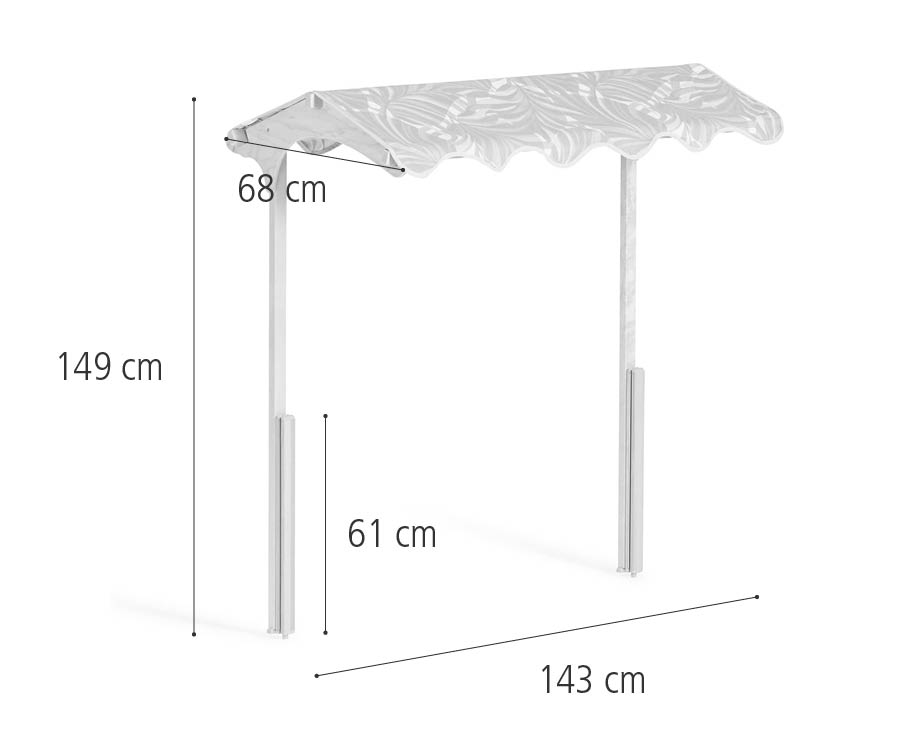Dimensions of the F871 Roomscapes canopy