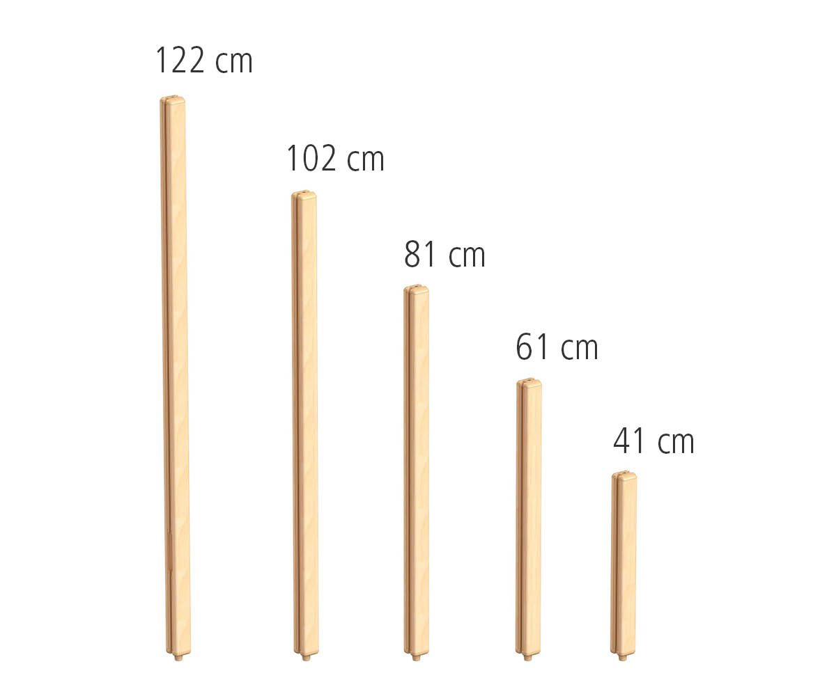 Massivholz-Pfosten mit Höhen