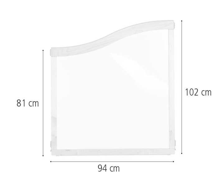 F749 Clear wave panel, 81&ndash;102 cm dimensions