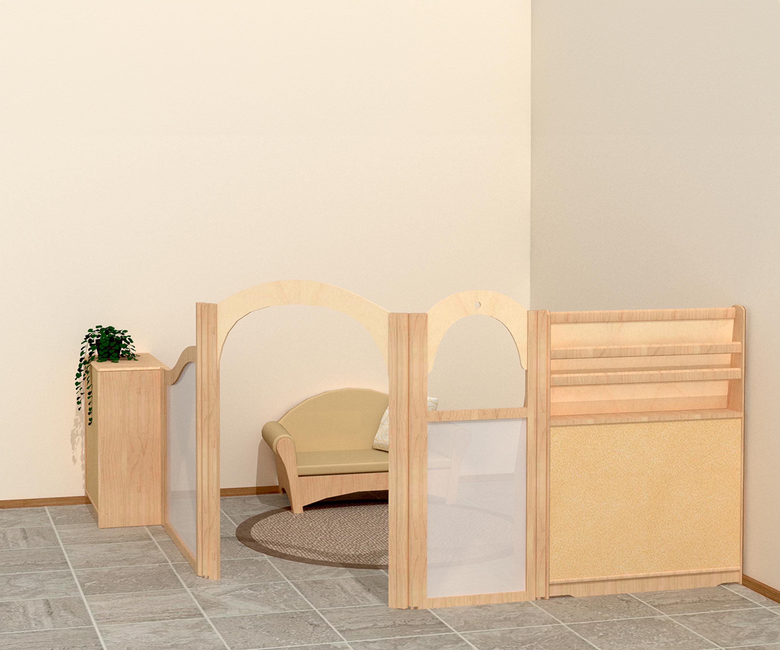 Beautiful solid wood reading area for schools and nurseries.