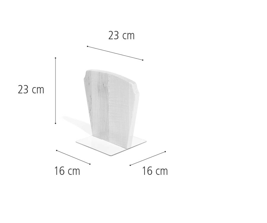 Two book ends with dimensions