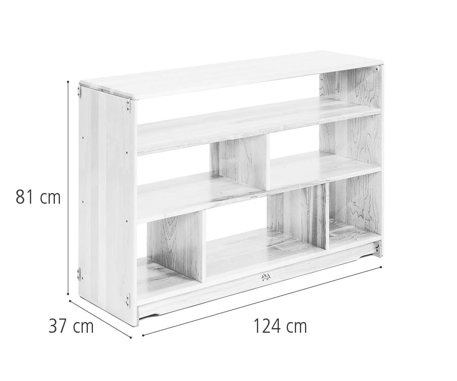 F646 Open back shelf 124 x 81 cm dimensions