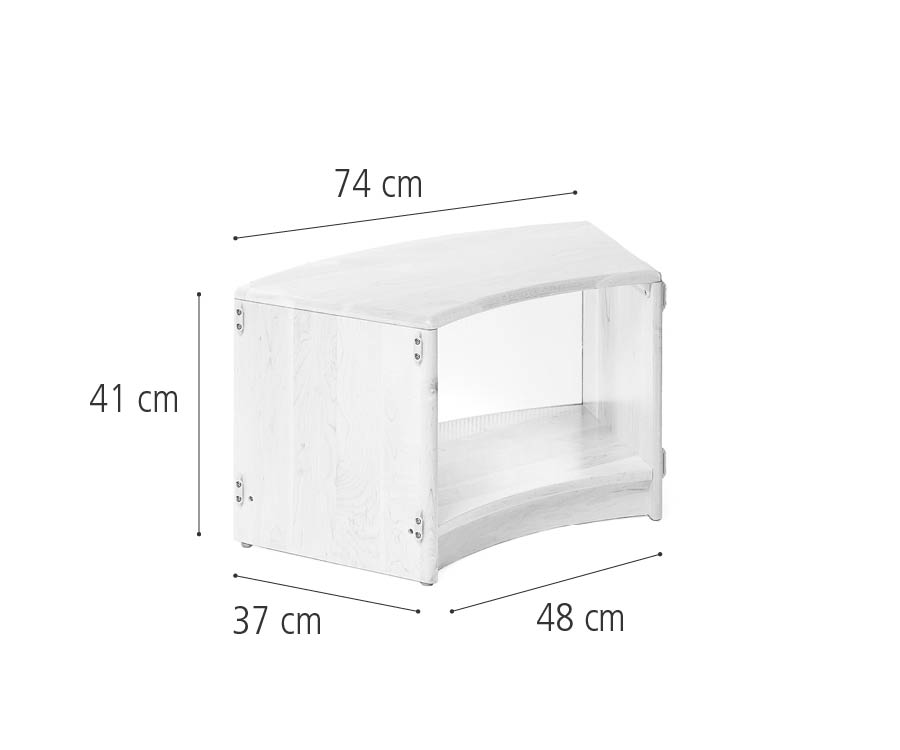 F627 Translucent back inside sweep 41 cm dimensions
