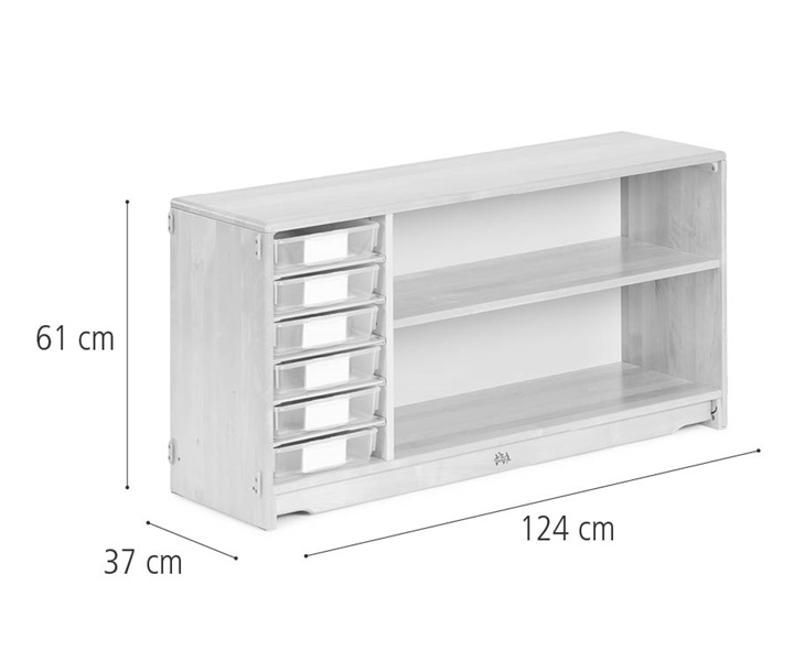 Multi-storage shelf dimensions