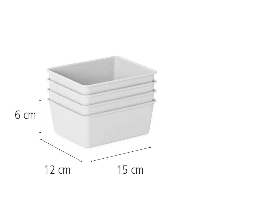 Abmessungen der viertelgroßen Kästen F991
