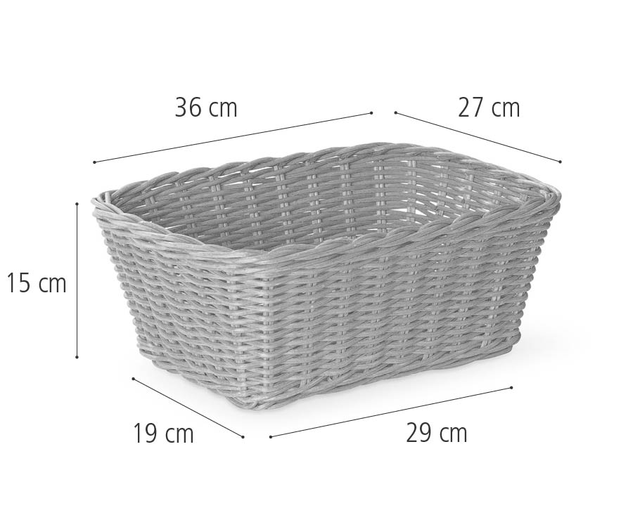 Abmessungen des tiefen Korbs G483
