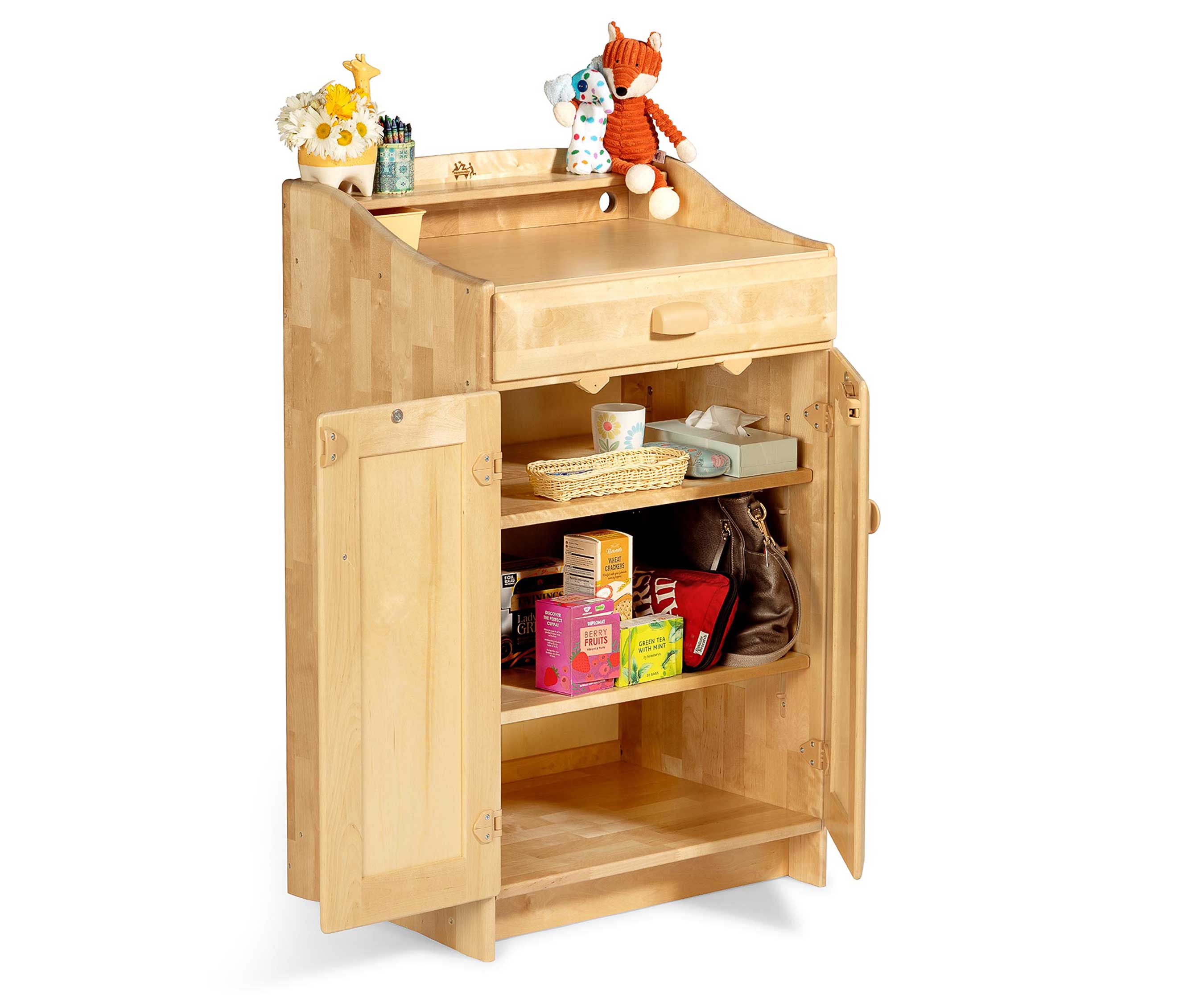 Geöffnetes Stehpult mit Inhalt