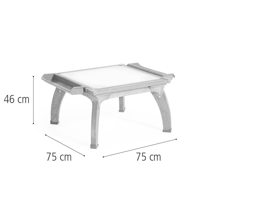 56 cm Outlast quadratischer Basteltisch mit Maßen