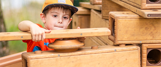 Boy building with Outlast blocks