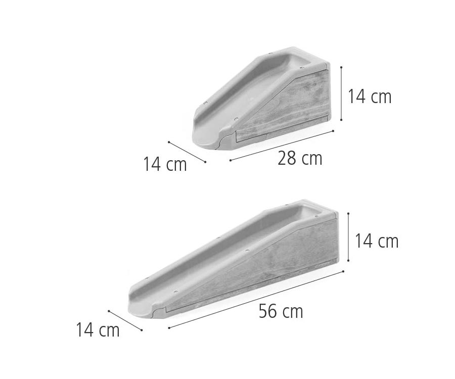 W338 Two 56 cm Ramps and Two 28 cm Ramps dimensions