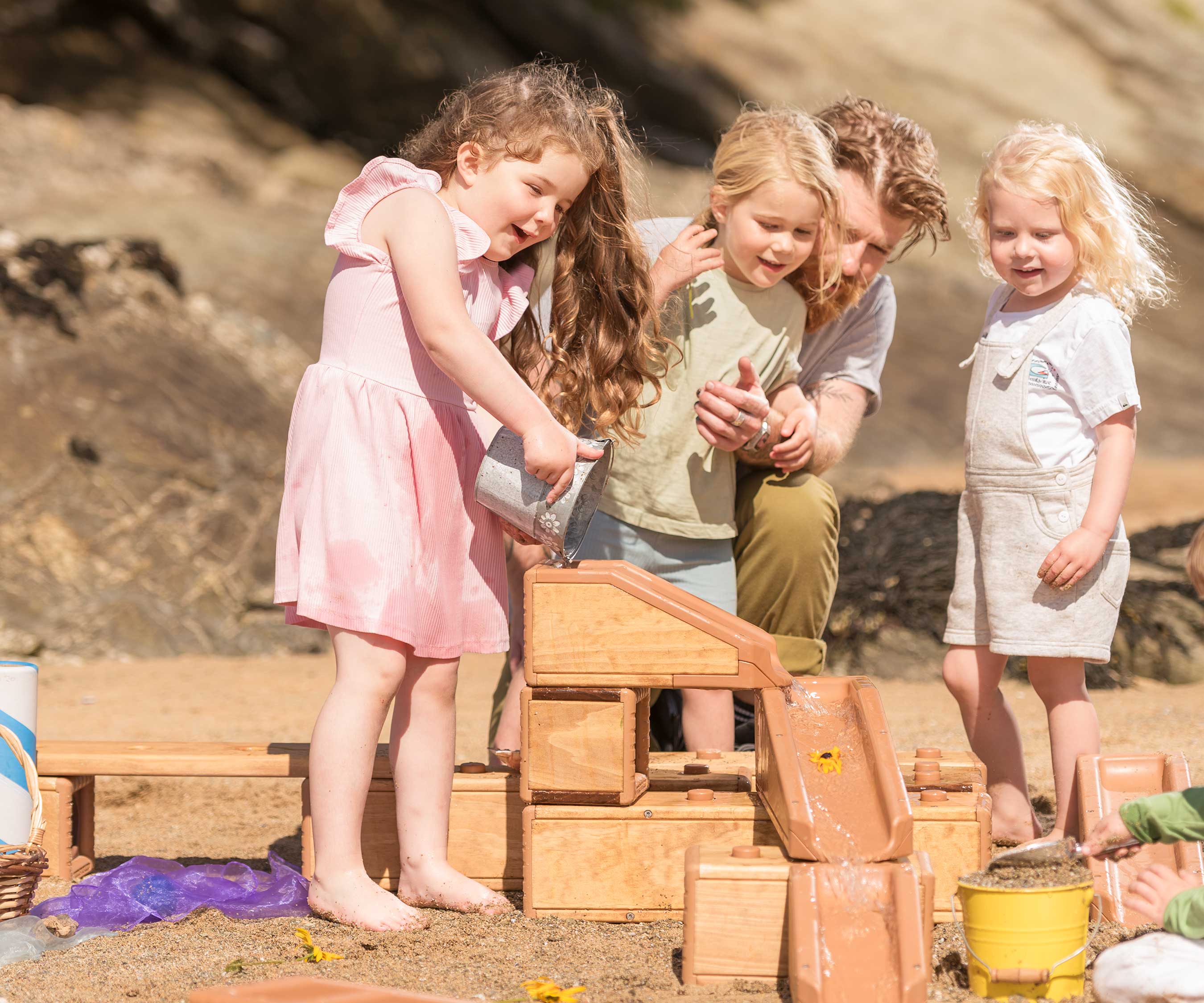 Beach kids water play