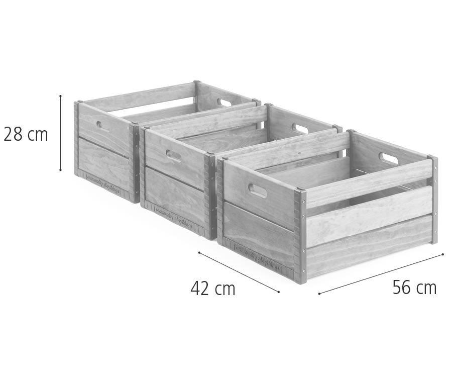 W324 Three Outlast deep crates dimensions