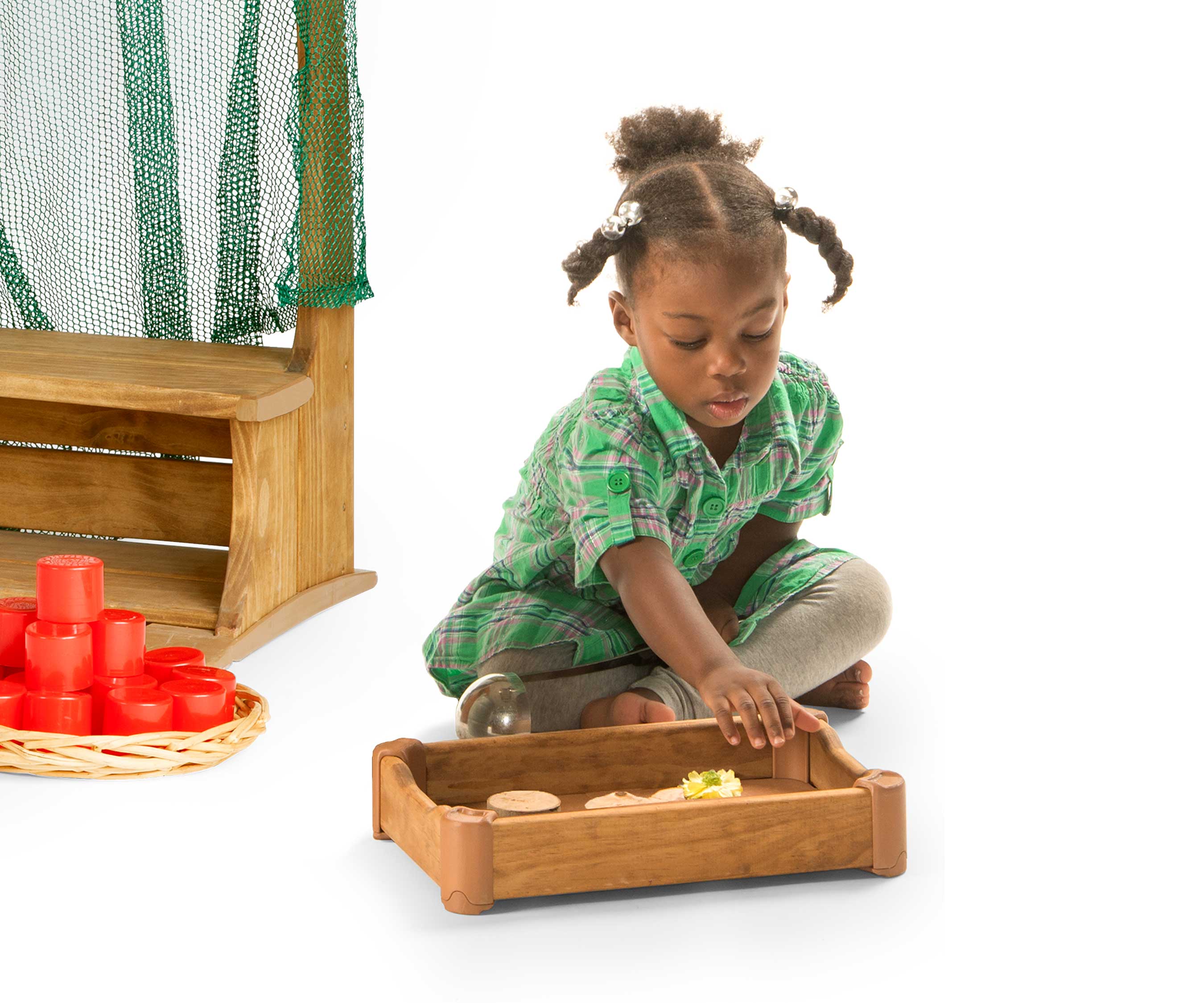 girl and nature tray