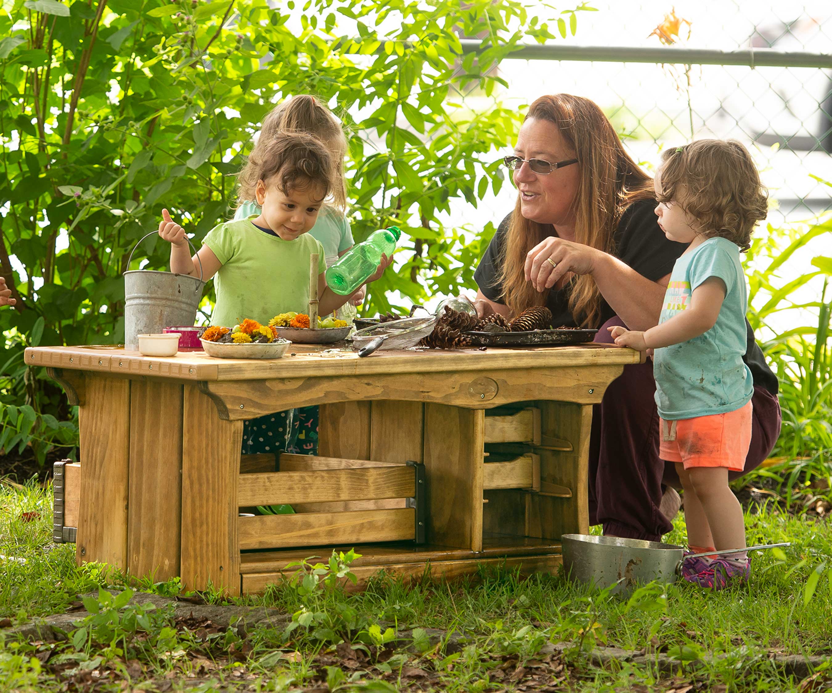 kitchenette sink with kids