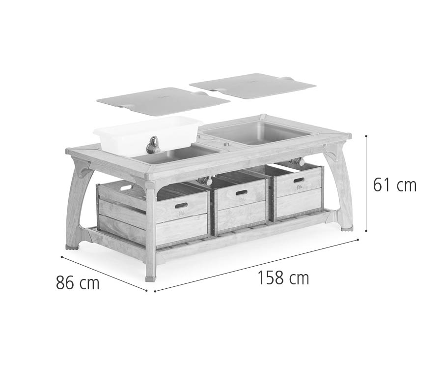 W435 Outlast double water table set 61 cm dimensions