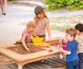 kids at  water table