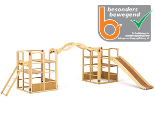 Das gro&#223;e Kletterhaus mit dem Qualit&#228;tssiegel der BAG Haltungs- und Bewegungsf&#246;rderung e.V.