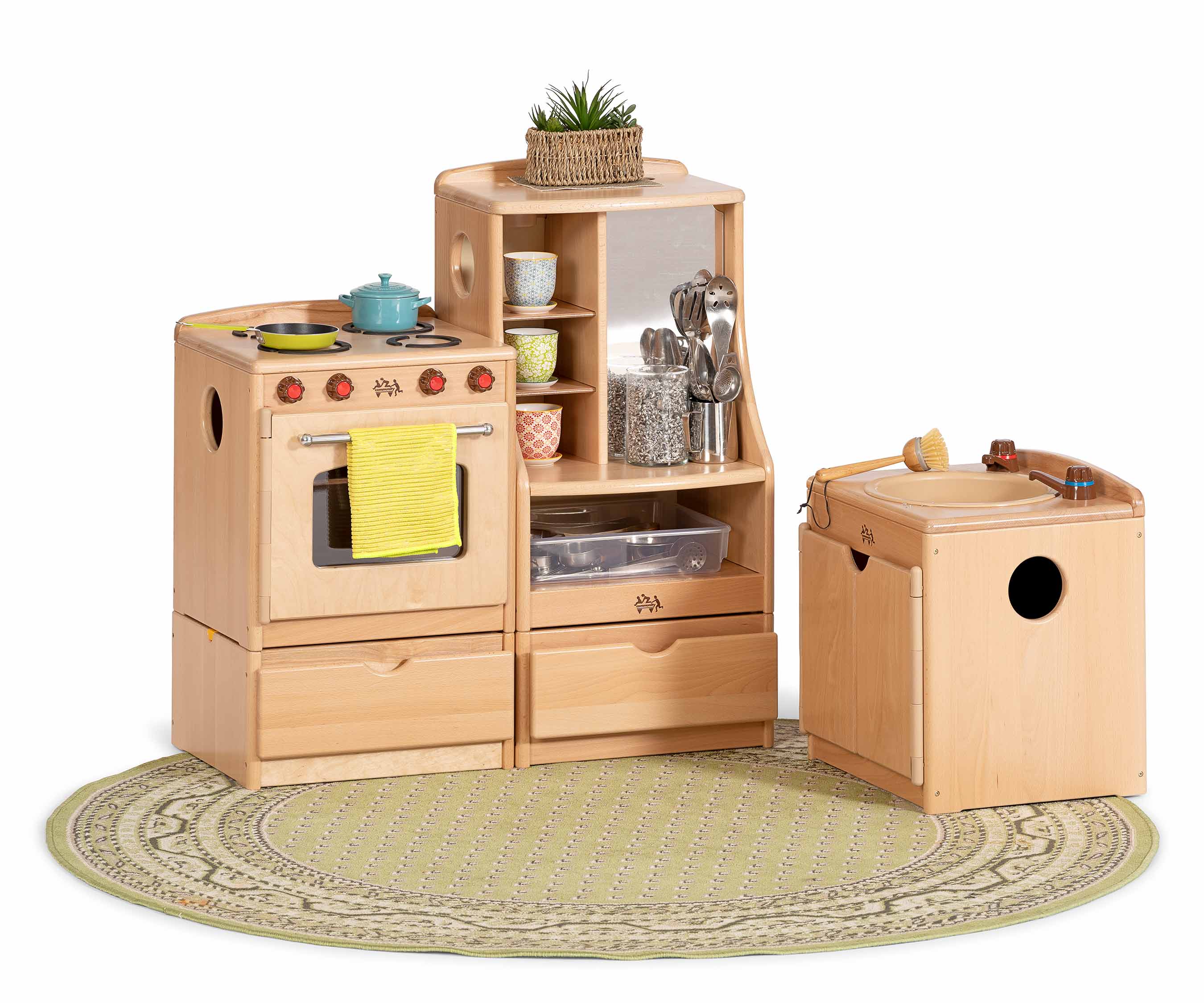 Kitchenette on rug