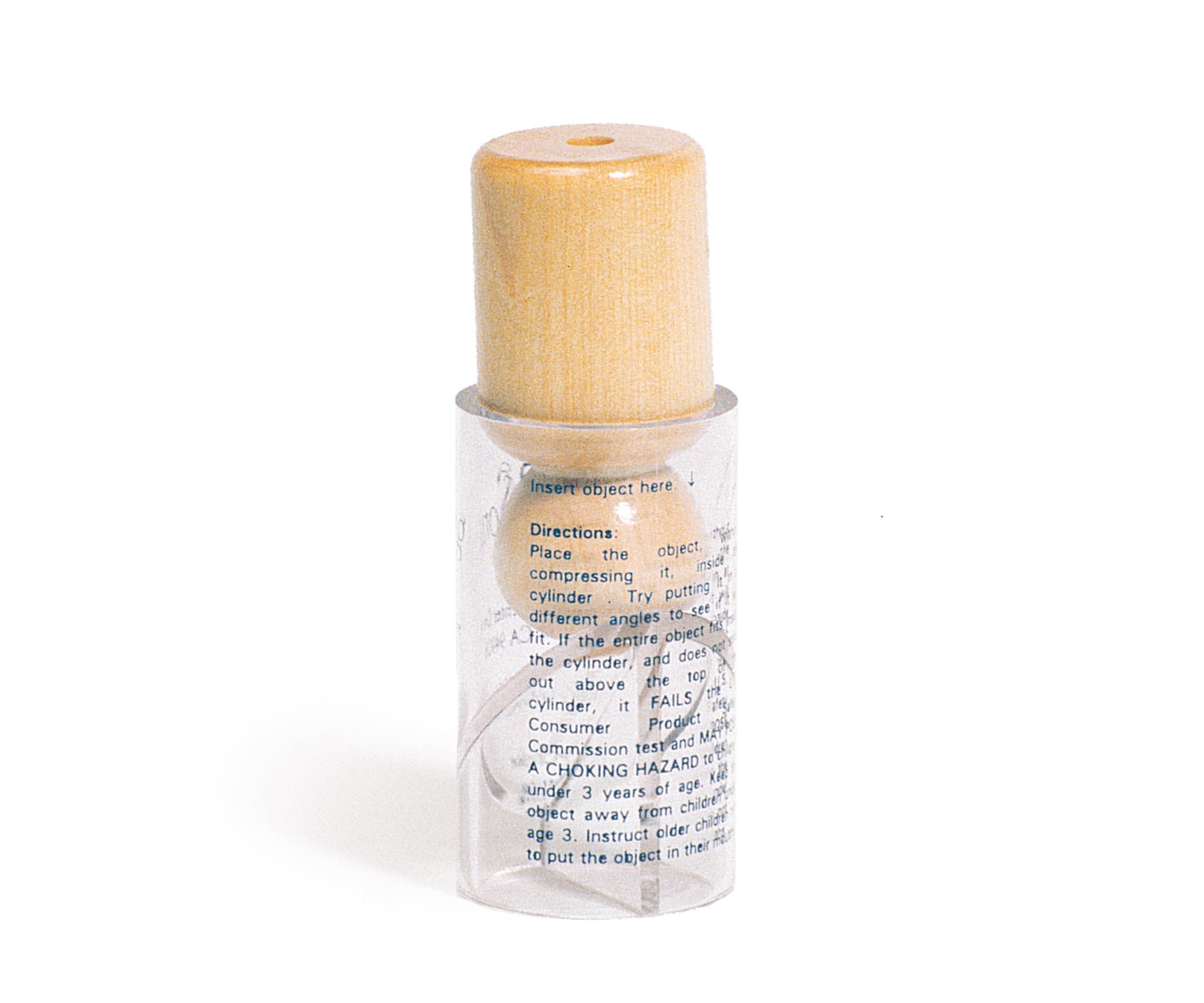 Holzleut mit Testzylinder für Kleinteile