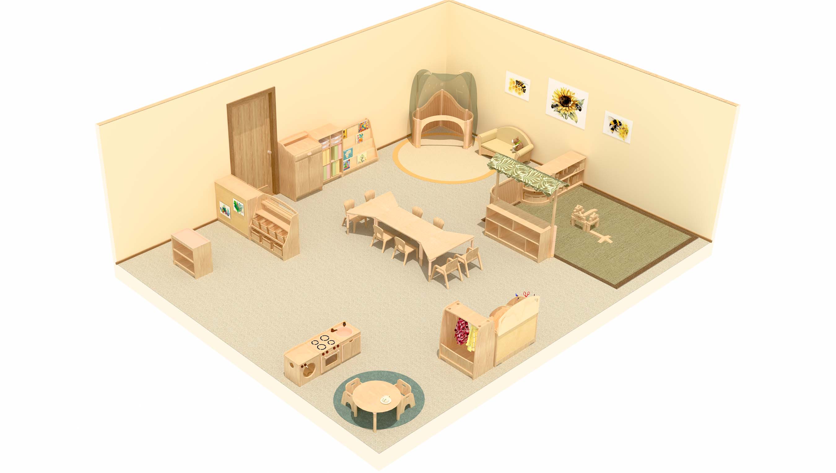 Flexibler Krippenraum in Konfiguration A