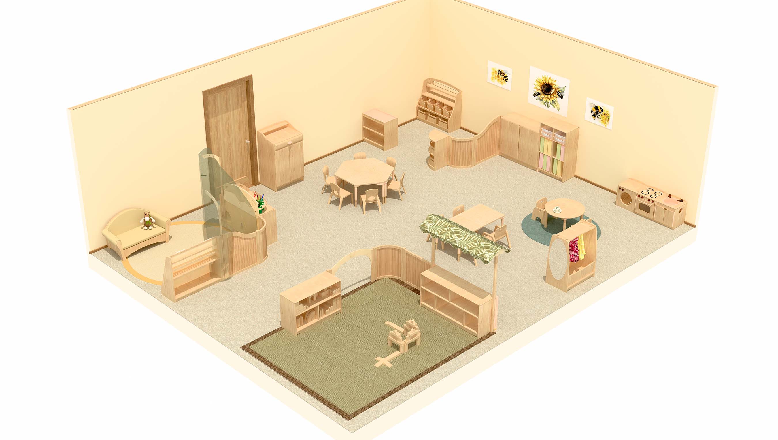 Flexibler Krippenraum in Konfiguration C