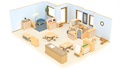 Dreidimensionaler Raumplan eines Kindergartenraums (B)