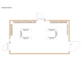 Zweidimensionaler Raumplan eines mittleren Garderobenbereichs (B) f&#252;r Kinder