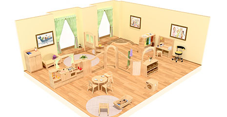 Vorschaubild - 3D-Grafik eines Rollenspielraums nach dem offenen Konzept